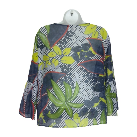 Luisa Cerano Multicolour Tropical Breezy Lightweight Silk Blend Top Size 6 - Picture 3 of 13